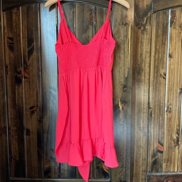 Miami Coral Spagetti Strap Wrap Dress Size Small - Picture 2 of 5